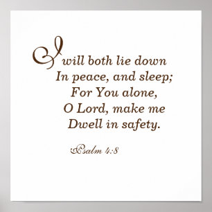 I will both lie down In peace, and sleep Poster