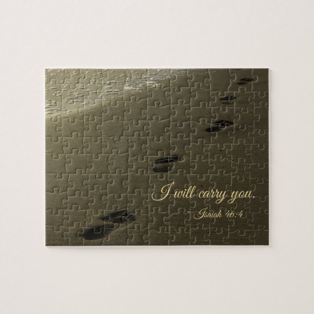 I Will Carry You Sand Footprints Jigsaw Puzzle (Horizontal)
