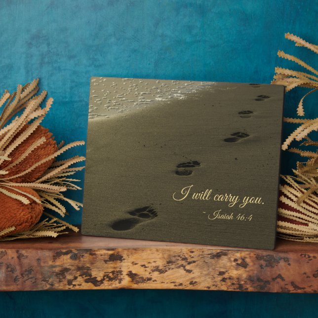 I Will Carry You Sand Footprints Plaque (Side)
