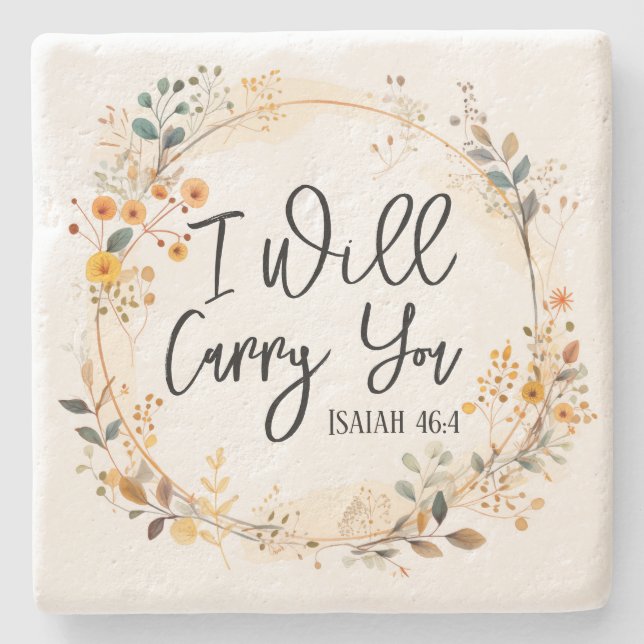 I Will Carry You  Stone Coaster (Front)