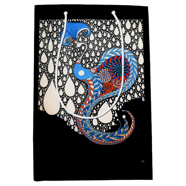 I Will Catch All Your Tears Umbrella Peacock Medium Gift Bag (Front)