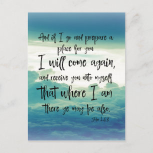I will Come Again Bible Verse Postcard