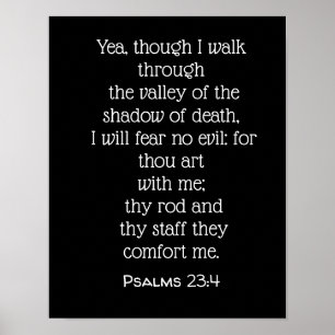 I will fear no evil - Psalms 23:4 Poster