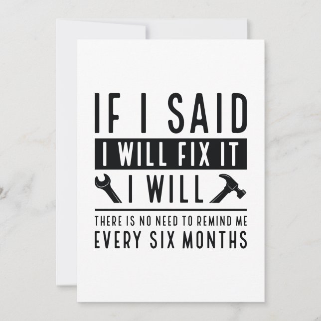 I Will Fix It Thank You Card (Front)