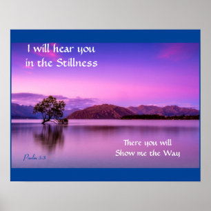 I Will Hear you in the Stillness Purple Poster 
