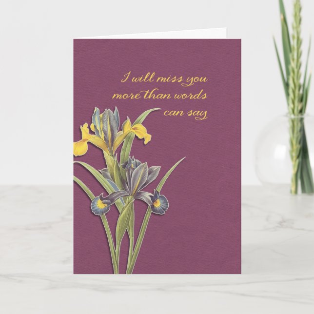 I will miss you, hospice, final goodbye card (Front)