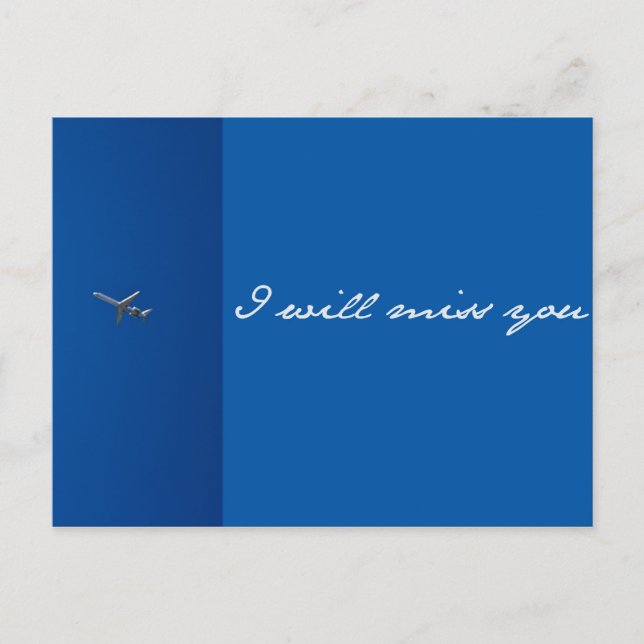 I will miss you ! postcard (Front)
