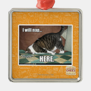 I will nap here metal tree decoration