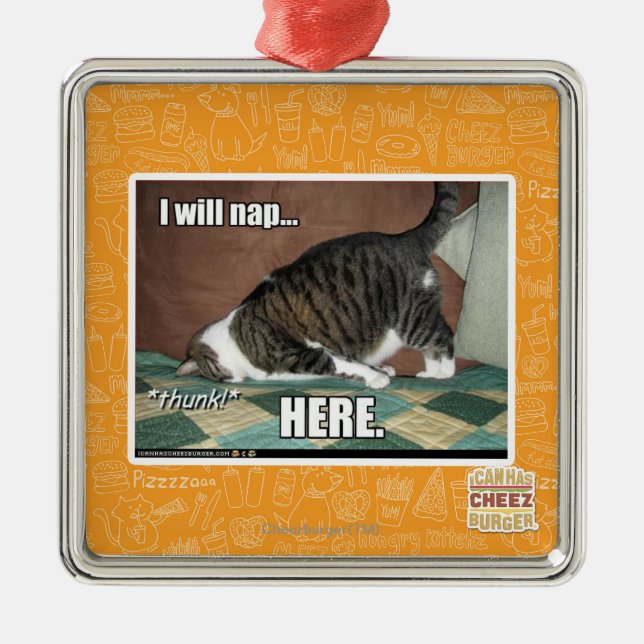 I will nap here metal tree decoration (Front)