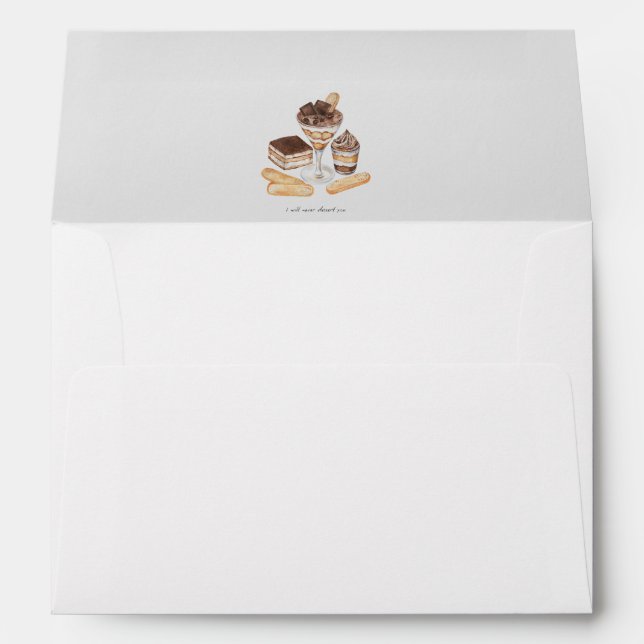 'I Will Never Dessert You' Love Notes Anniversary Envelope (Back (Bottom))