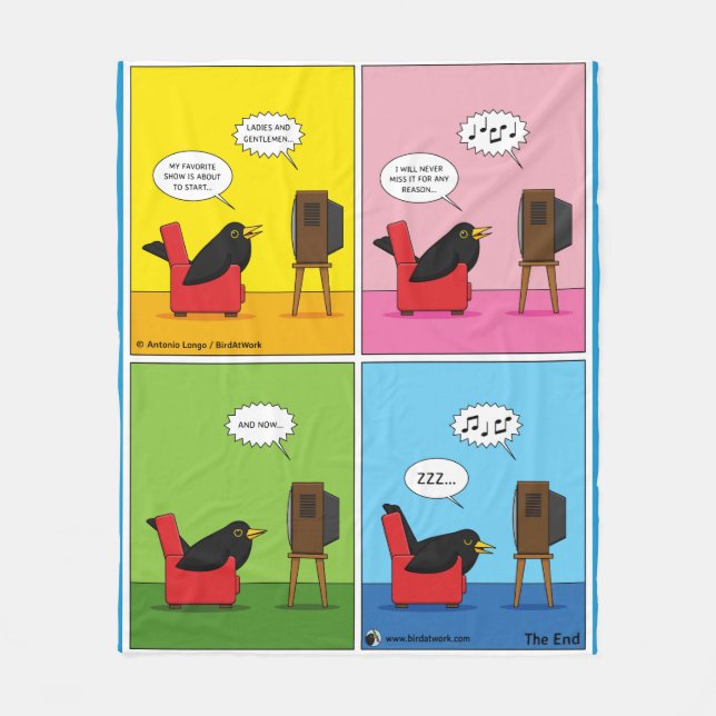 I Will Never Sleep Comic Fleece Blanket (Front)