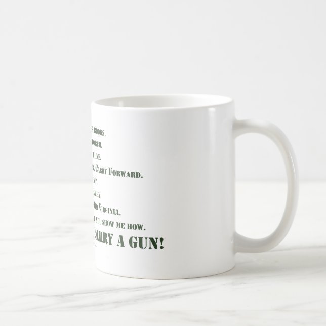 I Will Not Carry a Gun Coffee Mug (Right)