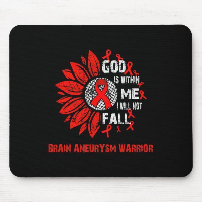 I will not fall BRAIN ANEURYSM warrior  Mouse Mat (Front)