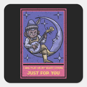 I will Play On My Heart String Just For You Square Sticker