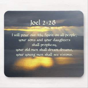 I will pour out My Spirit Joel 2 28, Bible Verse Mouse Mat