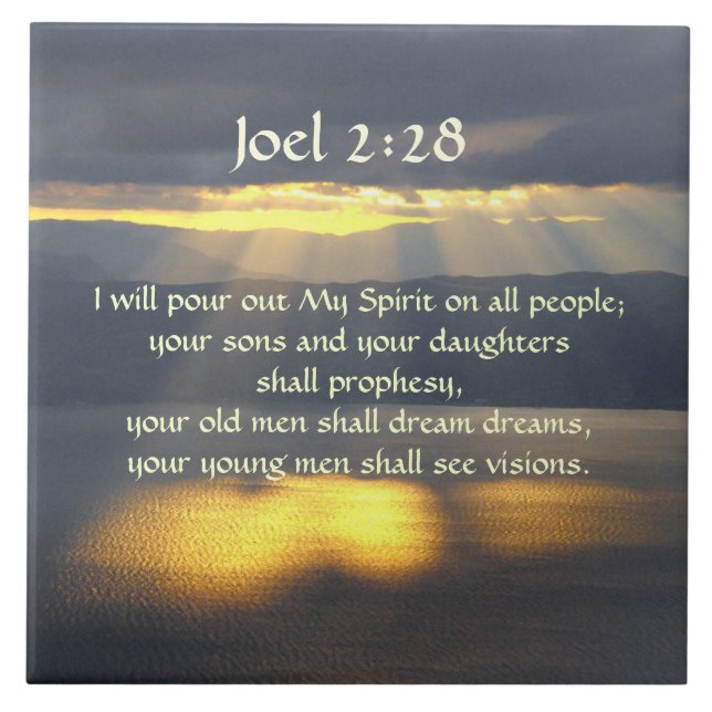 I will pour out My Spirit Joel 2 28, Bible Verse Tile (Front)