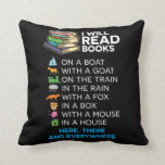 I will read books on a boat and everywhere reading cushion<br><div class="desc">Reading is a beautiful thing,  but the only problem is you love your cute dogs too. This shirt is a great match for readers,  writers,  authors,  bookworms,  librarians,  teachers,  or students.</div>