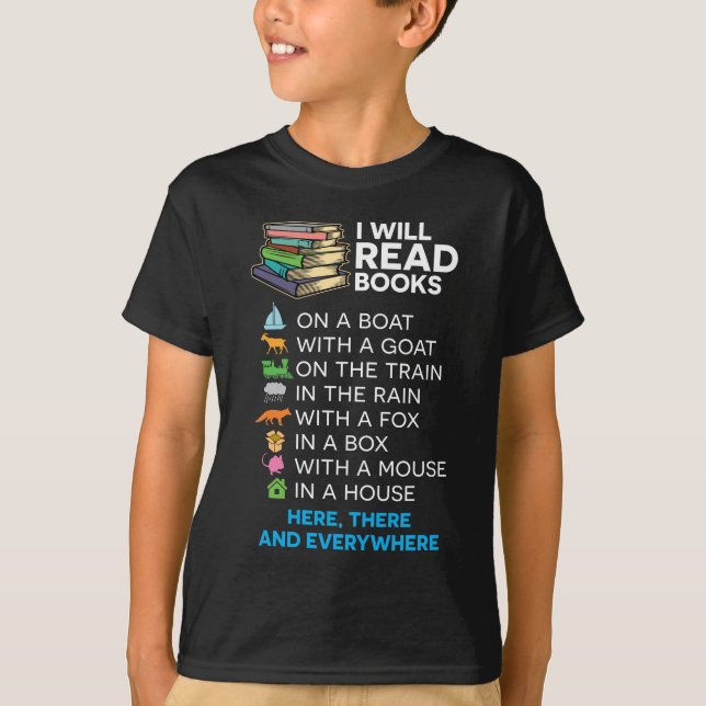 I will read books on a boat and everywhere reading T-Shirt (Front)