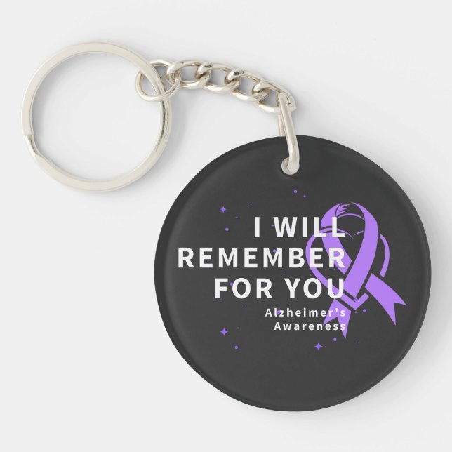 I Will Remember For You - Alzheimer's Awareness Key Ring (Front)