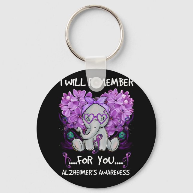I Will Remember For You Alzheimer's Awareness Key Ring (Front)