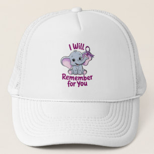 I Will Remember For You Cute Elephant Alzheimer's Trucker Hat