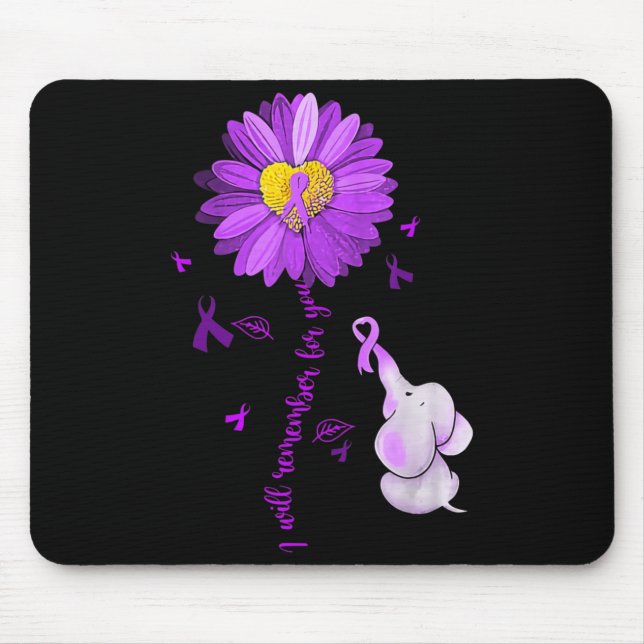 I Will Remember For You Elephant Alzheimer's Aware Mouse Mat (Front)