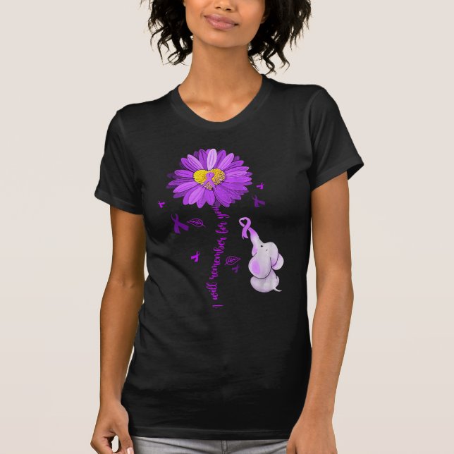 I Will Remember For You Elephant Alzheimer's Aware T-Shirt (Front)