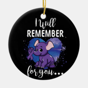 I Will Remember For You Elephant Alzheimers Ceramic Tree Decoration