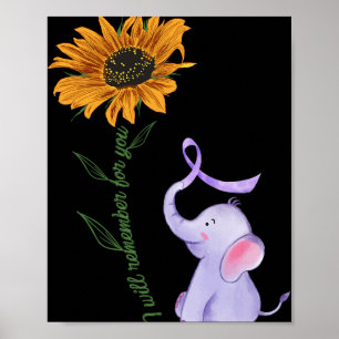 I Will Remember For You Elephant Sunflower Heimerh Poster