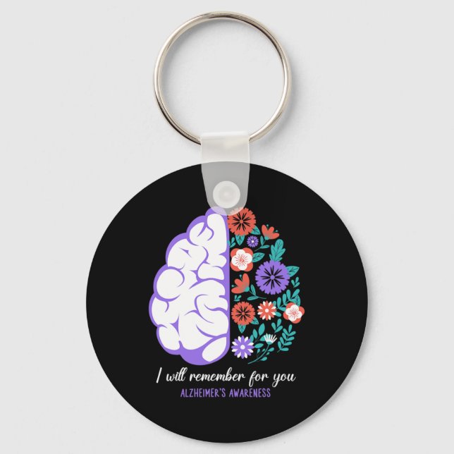 I Will Remember For You Heimerheimer's Awareness B Key Ring (Front)