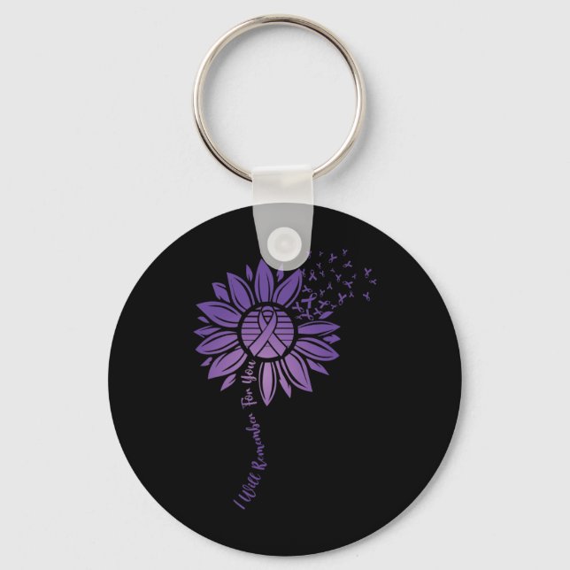 I Will Remember For You Purple Sunflower Heimerhei Key Ring (Front)