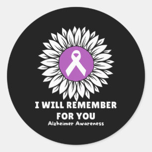I Will Remember For You Sunflower Heimerheimer Awa Classic Round Sticker