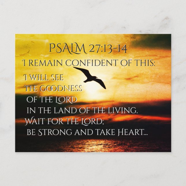I will see the goodness of the Lord Psalm 27:13-14 Postcard (Front)