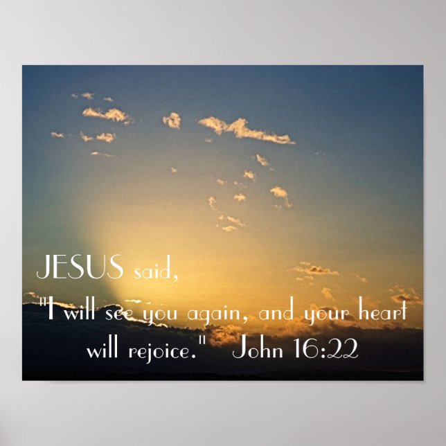 I will see you again sunset bible verse John 16:22 Poster (Front)