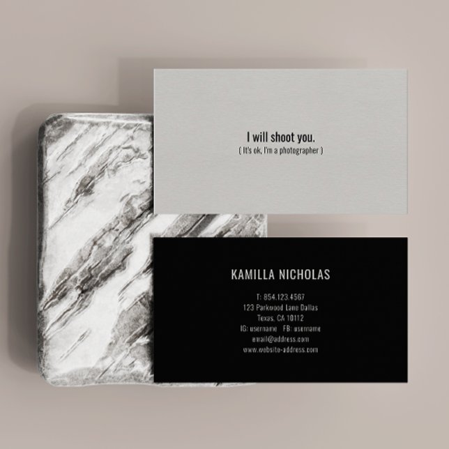 I Will Shoot You | Professional Photographer Business Card (Creator Uploaded)