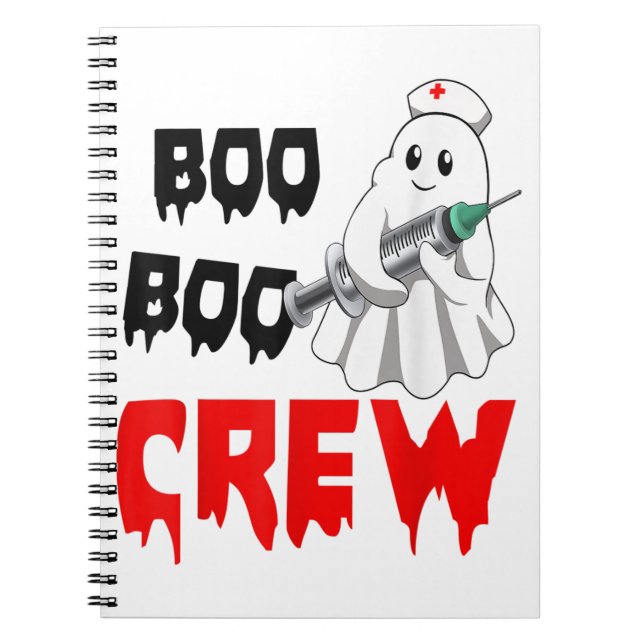 I Will Stab You Funny Ghost Nurse Halloween Nursin Notebook (Front)