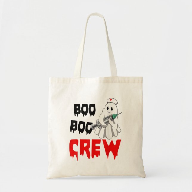 I Will Stab You Funny Ghost Nurse Halloween Nursin Tote Bag (Front)