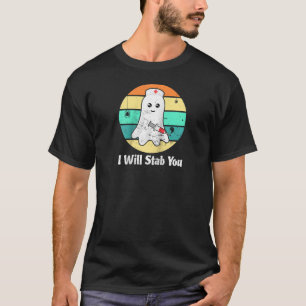 I Will Stab You Funny Retro Halloween Nurse Raglan T-Shirt