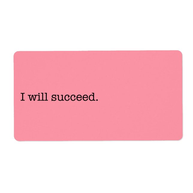 I Will Succeed Inspirational Success Quote (Front)