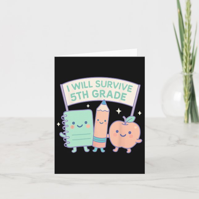 I Will Survive 5th Grade Back To School Fun Kid's  Card (Front)