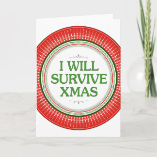 I Will Survive Xmas Fitness Inspiration Holiday Card