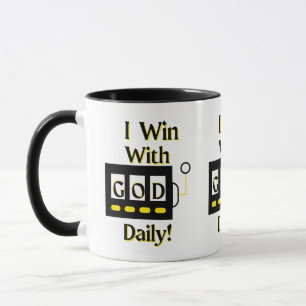 I Win With God Daily Two-Tone Mug