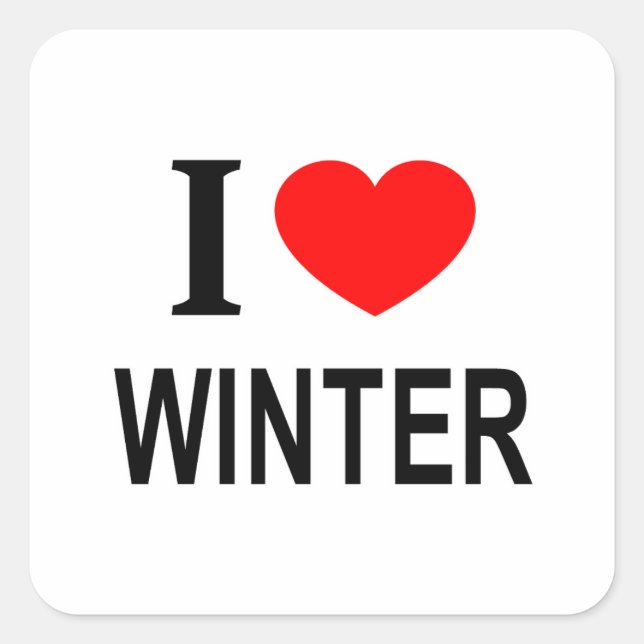  I ❤️ WINTER I LOVE WINTER I HEART WINTER SQUARE STICKER (Front)