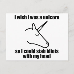 I Wish I Was A Unicorn Postcard