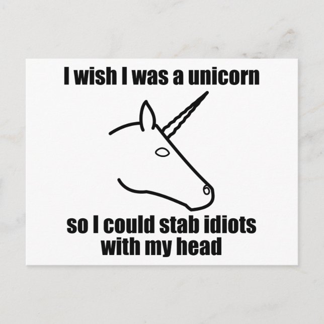I Wish I Was A Unicorn Postcard (Front)