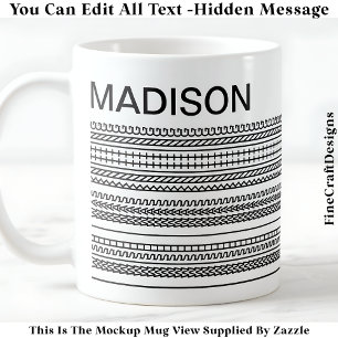 I Wish I Was Knitting & Name Hidden Message 092B  Coffee Mug