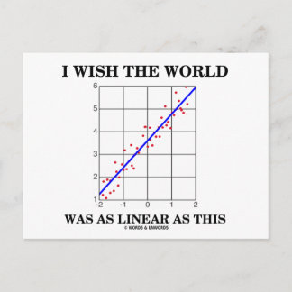 I Wish The World Was As Linear As This (Stats) Postcard