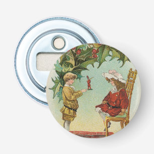 I WIsh You a Merry Christmas - vintage postcard Bottle Opener