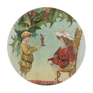 I WIsh You a Merry Christmas - vintage postcard Cutting Board