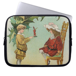 I WIsh You a Merry Christmas - vintage postcard Laptop Sleeve